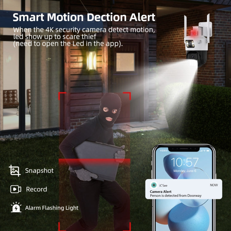 QX86 Motion Tracking Night Vision Smart Camera Supports Voice Intercom, Plug Type:AU Plug(White)