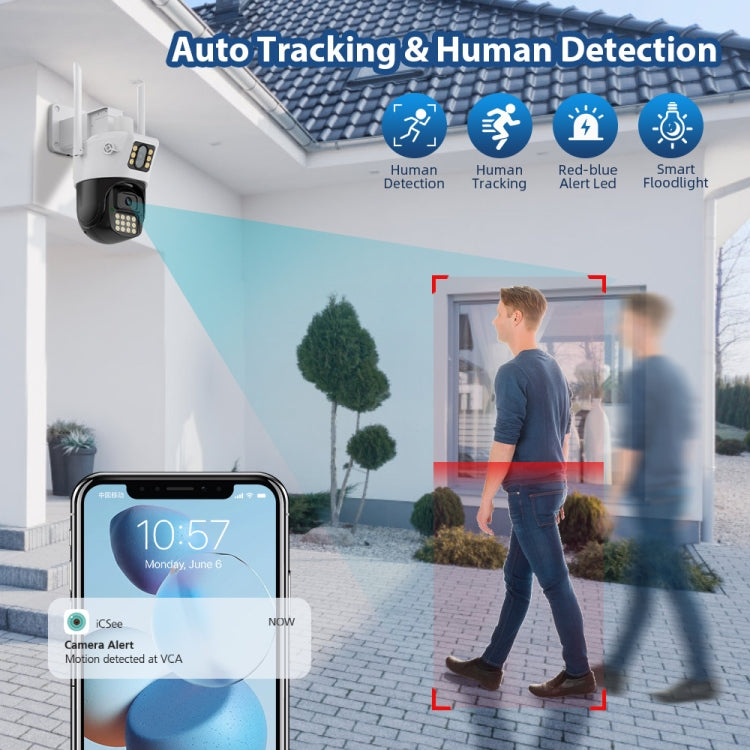 QX86 Motion Tracking Night Vision Smart Camera Supports Voice Intercom, Plug Type:AU Plug(White)