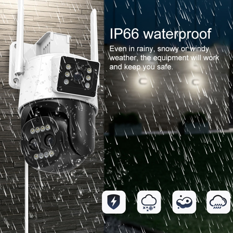 QX103 Humanoid Recognition AI Alarm WiFi Dome Dual IP Camera(AU Plug)