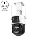 QX103 Humanoid Recognition AI Alarm WiFi Dome Triple IP Camera(UK Plug)