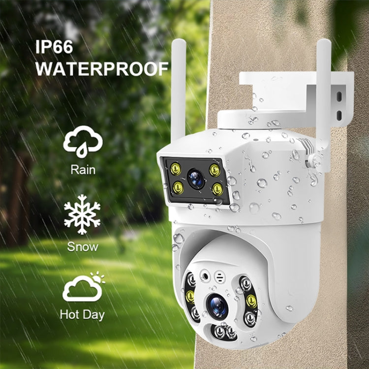 QX106 2MP Outdoor Waterproof WiFi Dual Lens Surveillance Camera(UK Plug)