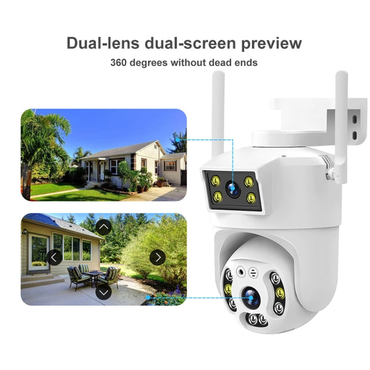 QX106 2MP Outdoor Waterproof WiFi Dual Lens Surveillance Camera(UK Plug)