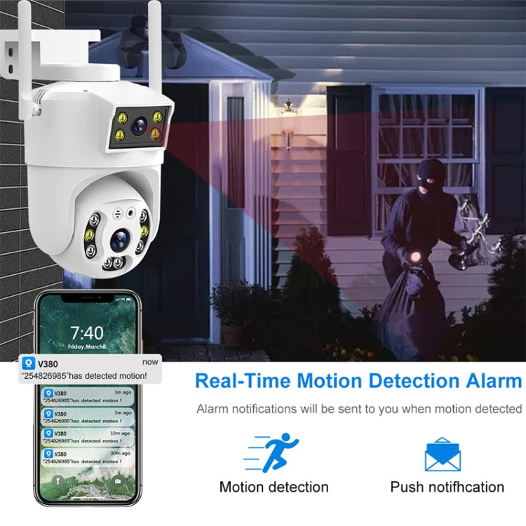 QX106 2MP Outdoor Waterproof WiFi Dual Lens Surveillance Camera(UK Plug)