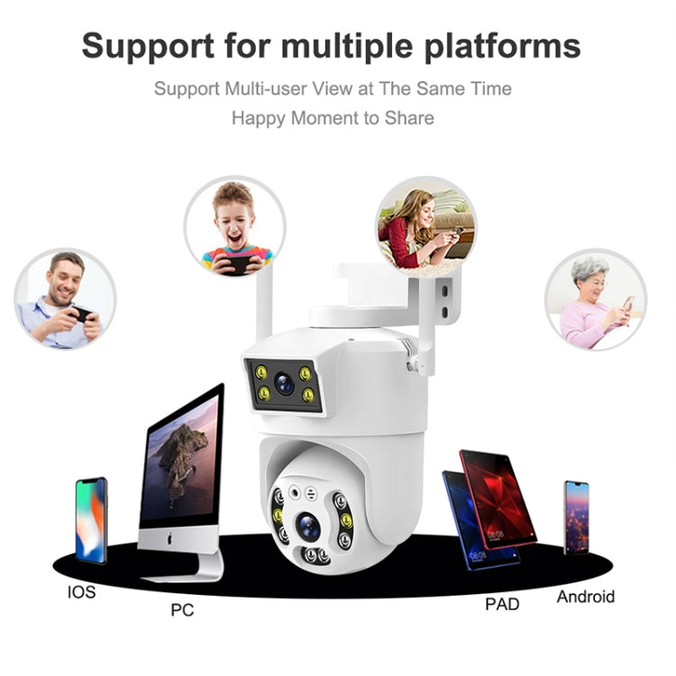 QX106 2MP Outdoor Waterproof WiFi Dual Lens Surveillance Camera(US Plug)