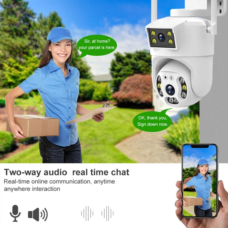 QX106 2MP Outdoor Waterproof WiFi Dual Lens Surveillance Camera(UK Plug)