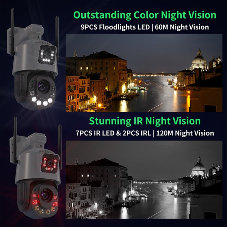 QX109 Dual Lens Smart HD Dome WiFi Camera(EU Plug)