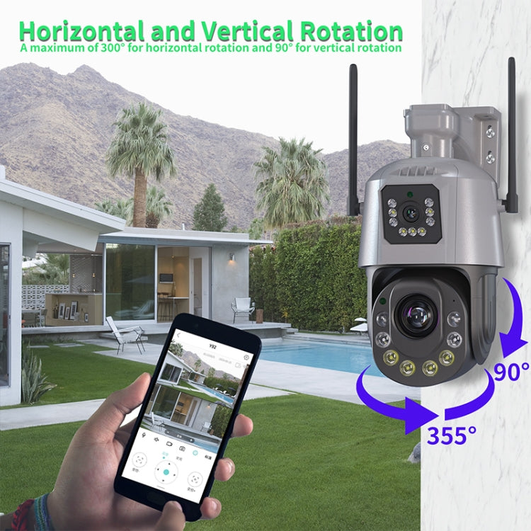 QX109 Dual Lens Smart HD Dome WiFi Camera(EU Plug)