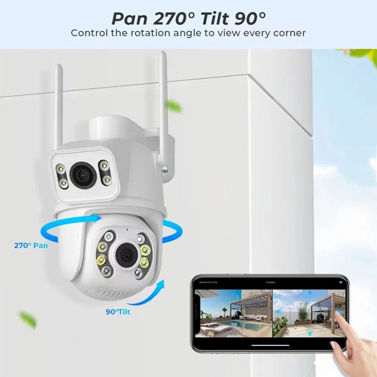 QX95 6MP WiFi Dual Camera Supports Two-way Voice Intercom & AI Recognition(US Plug)