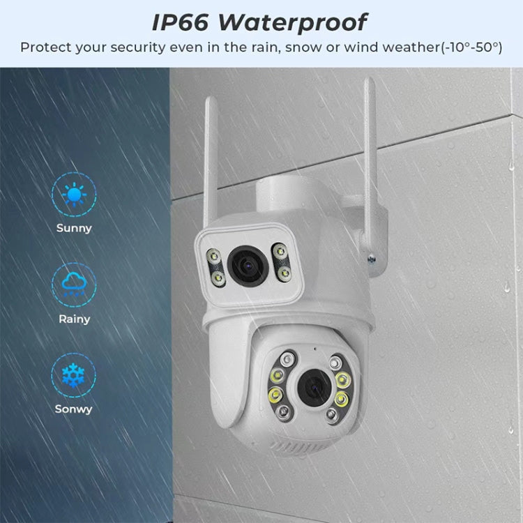 QX95 6MP WiFi Dual Camera Supports Two-way Voice Intercom & AI Recognition(AU Plug)