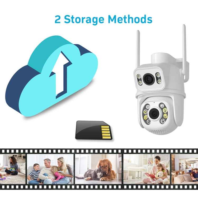 QX95 6MP WiFi Dual Camera Supports Two-way Voice Intercom & AI Recognition(US Plug)