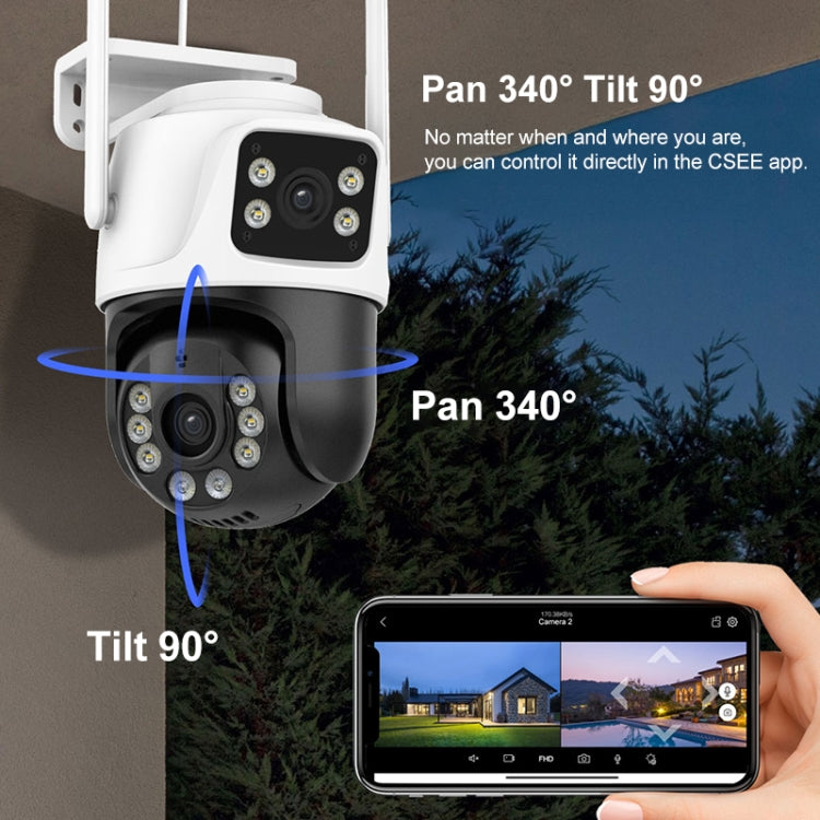 QX101 6MP WiFi Dual Camera Supports Two-way Voice Intercom & Infrared Night Vision(EU Plug)