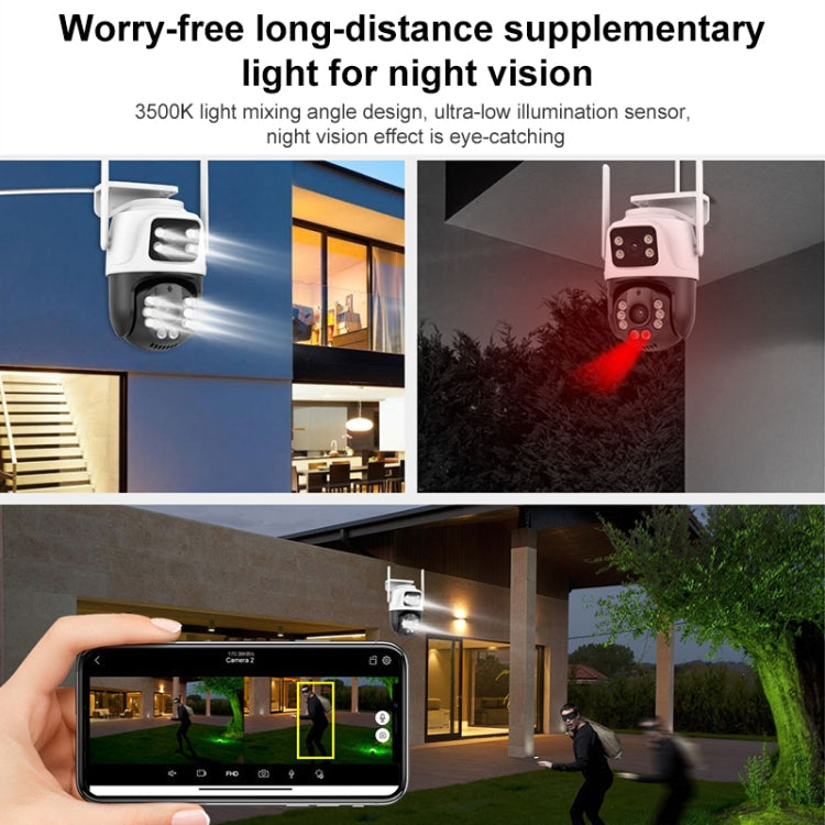 QX101 6MP WiFi Dual Camera Supports Two-way Voice Intercom & Infrared Night Vision(AU Plug)