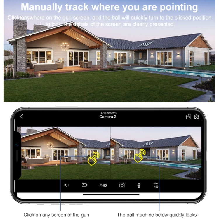 QX102 3MP WiFi Triple Camera Supports Two-way Voice Intercom & Infrared Night Vision(EU Plug)