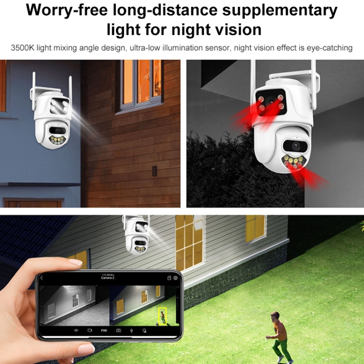 QX102 3MP WiFi Triple Camera Supports Two-way Voice Intercom & Infrared Night Vision(AU Plug)
