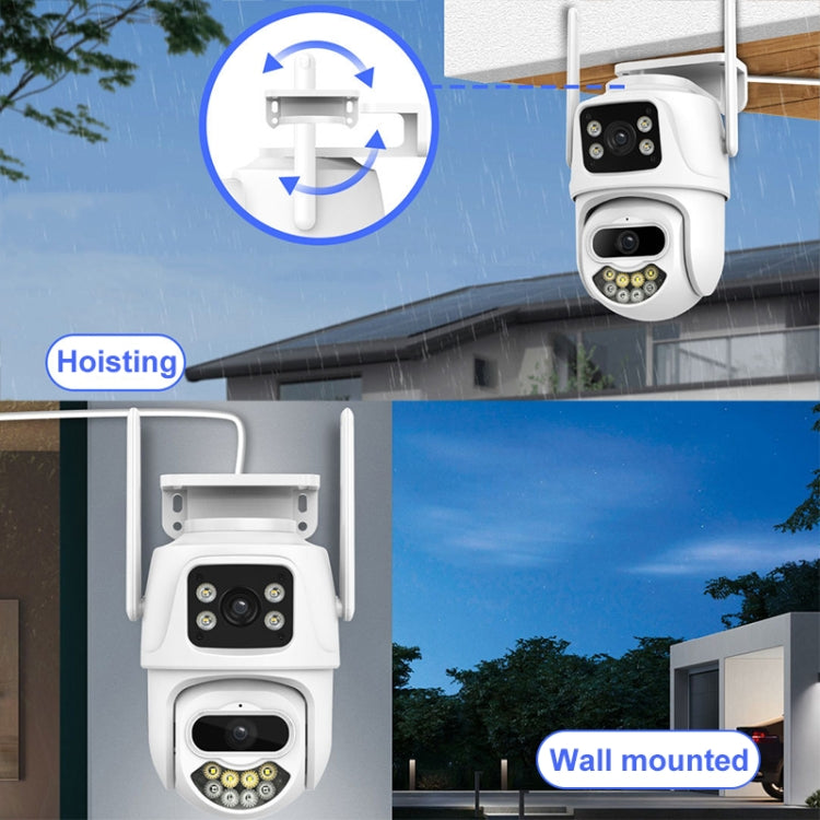 QX102 3MP WiFi Triple Camera Supports Two-way Voice Intercom & Infrared Night Vision(UK Plug)