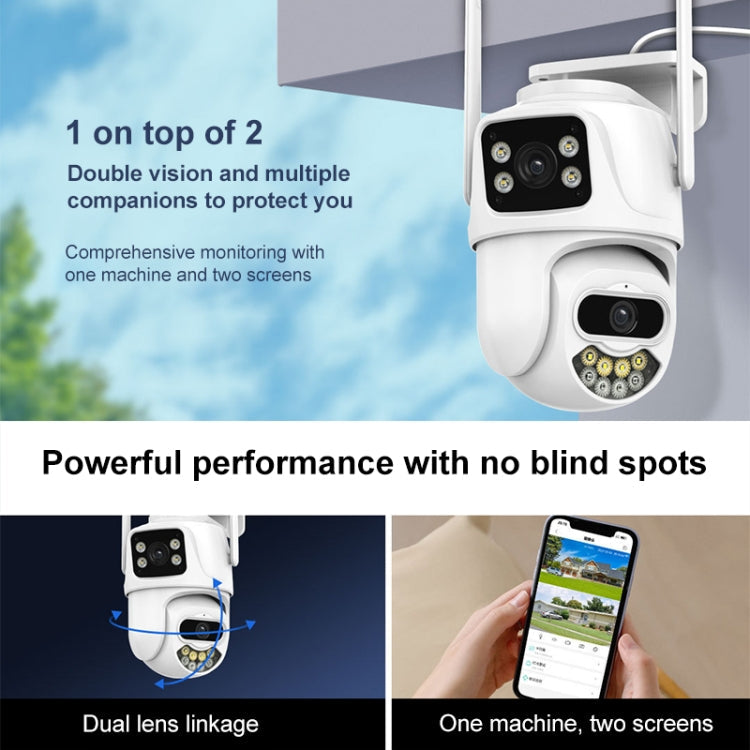 QX102 3MP WiFi Triple Camera Supports Two-way Voice Intercom & Infrared Night Vision(US Plug)