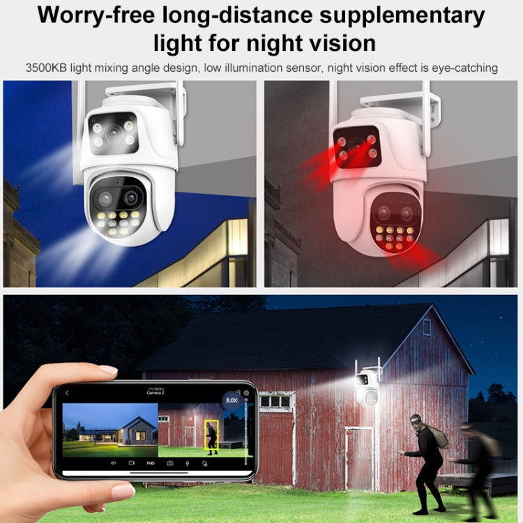 QX104 3MP WiFi Triple Camera Supports Human Face Recognition & AI Alarm(UK Plug)