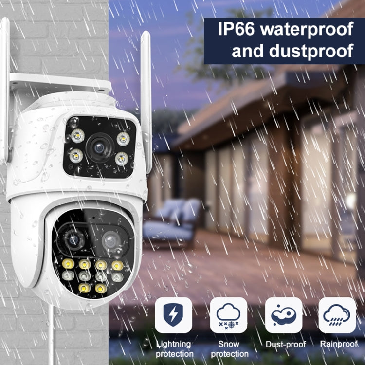 QX104 3MP WiFi Triple Camera Supports Human Face Recognition & AI Alarm(US Plug)