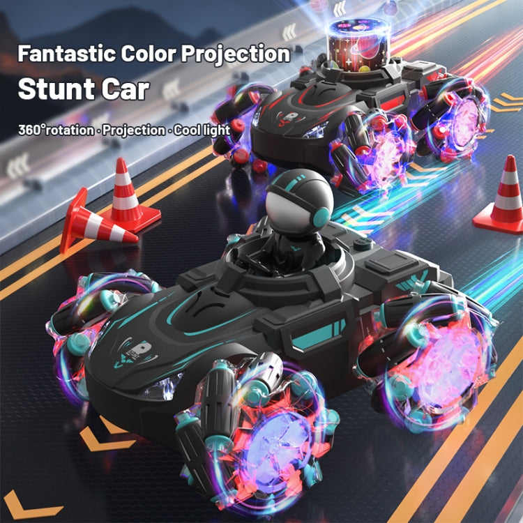 Q169 2.4G Magic Color Projection Stunt Remote Control Car(Black Blue)