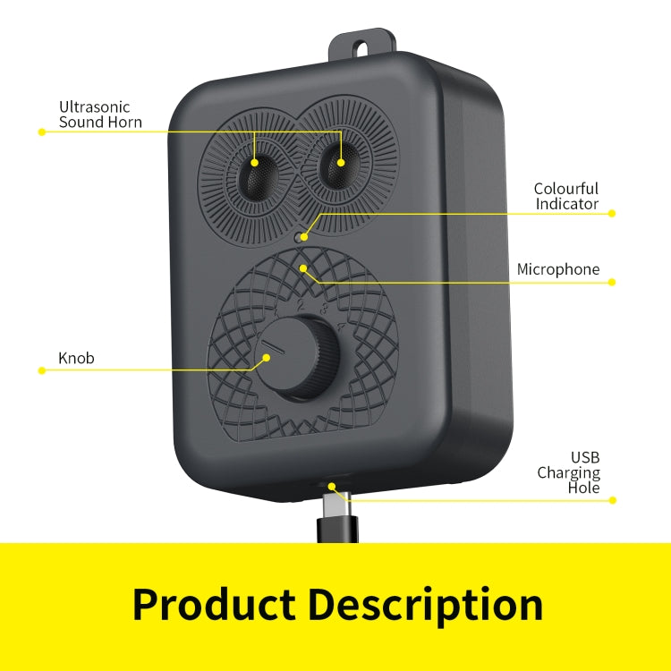 N20 Portable Fully Automatic Ultrasonic Dog Training Device(Black)