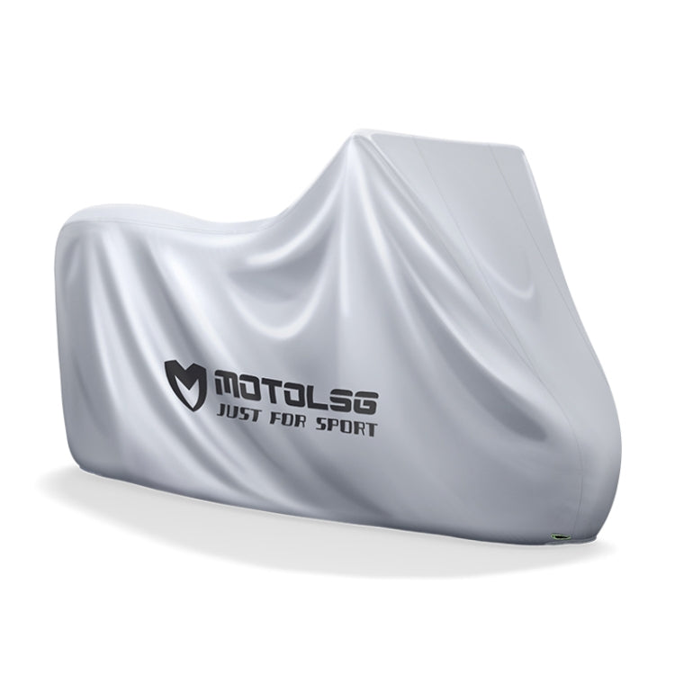 MOTOLSG Motorcycle Waterproof Sunproof Dustproof Thickening Cover, Size:XXL(Silver)
