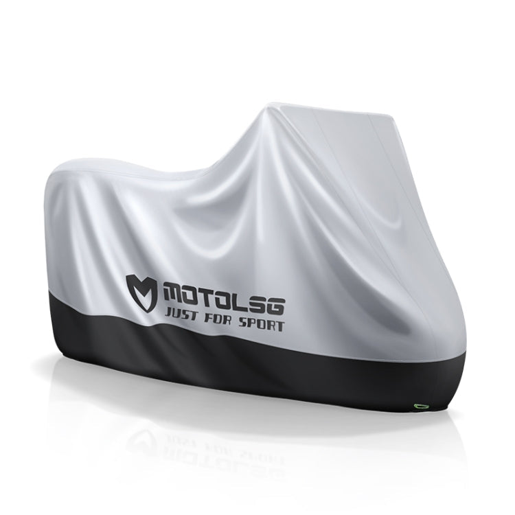 MOTOLSG Motorcycle Waterproof Sunproof Dustproof Thickening Cover, Size:XXXL(Silver Black)