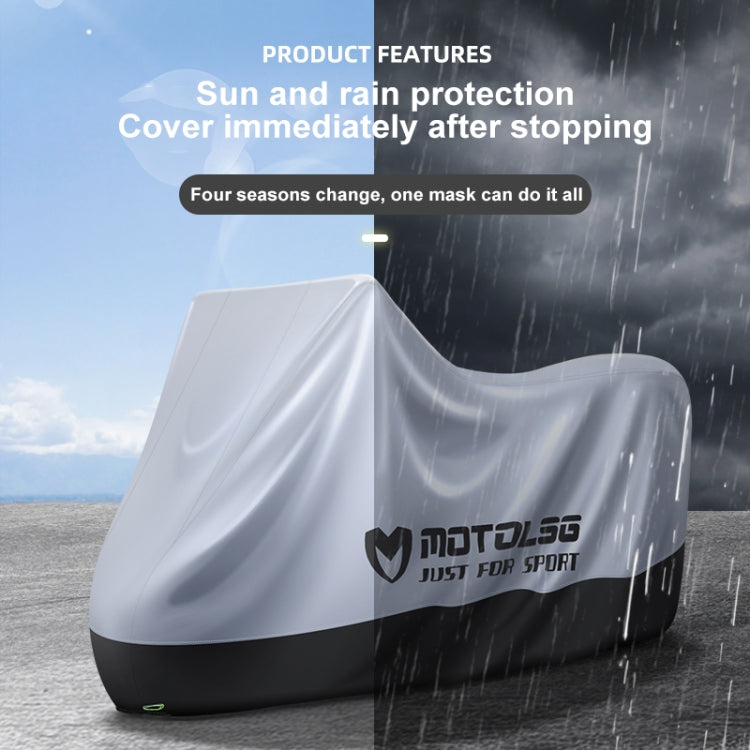 MOTOLSG Motorcycle Waterproof Sunproof Dustproof Thickening Cover, Size:XXXL(Silver Black)