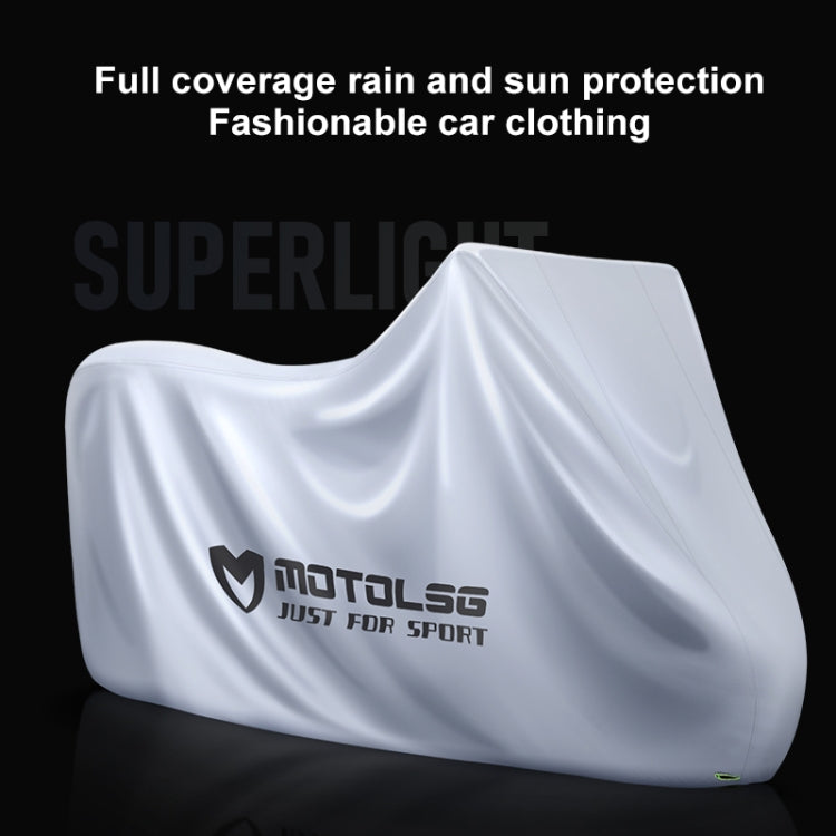 MOTOLSG Motorcycle Waterproof Sunproof Dustproof Thickening Cover, Size:XXXL(Silver Black)