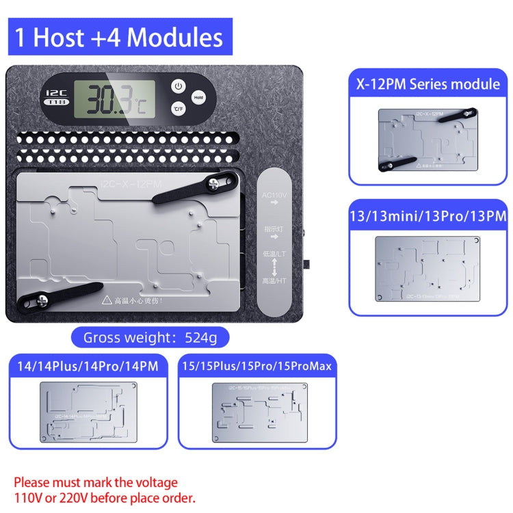 i2C T18 LCD Display PCB Motherboard Layered Desoldering Station For iPhone X-15 Pro Max, US Plug