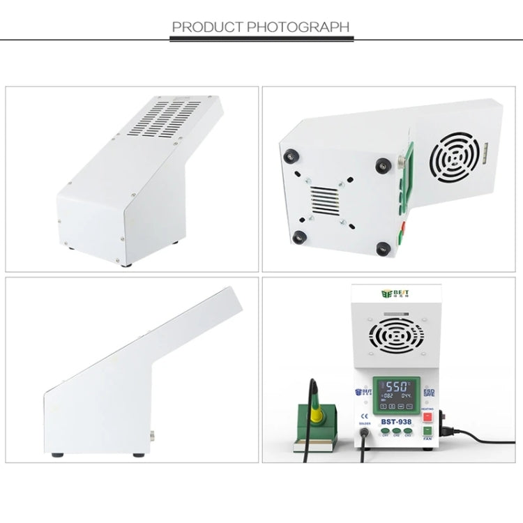 BEST BST-938 LED Electric Iron Smoking Instrument Smoke Purifier Soldering Station with Exhaust Fan, EU Plug