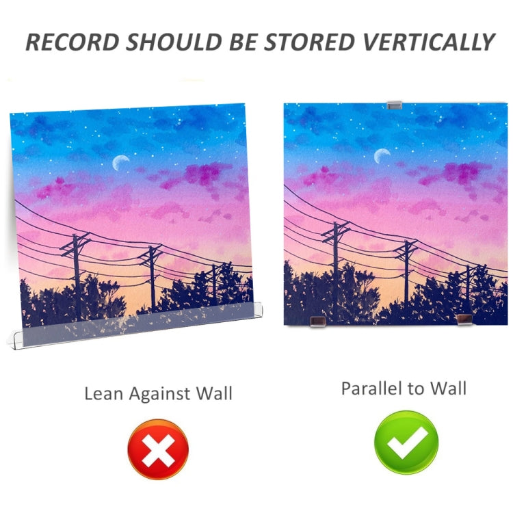 30pcs Wall Mounted Acrylic No-Punch Record Display Stand