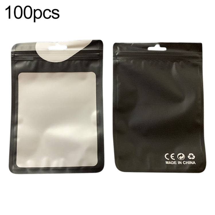100pcs / Pack Pearlized Translucent CPP Plastic Packaging Ziplock Bag, Size:12x17cm(Black)