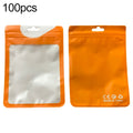 100pcs / Pack Pearlized Translucent CPP Plastic Packaging Ziplock Bag, Size:12x17cm(Orange)