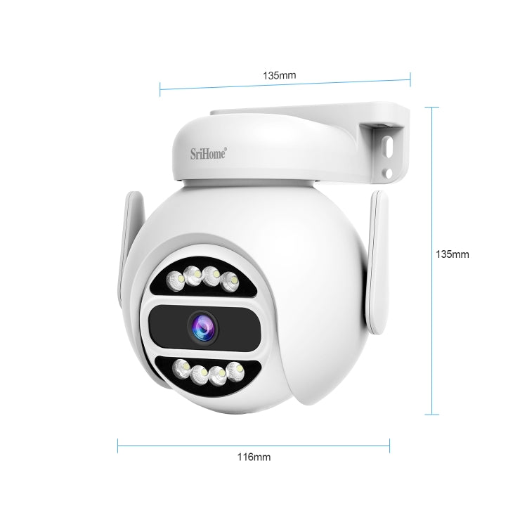 SriHome SH047 4MP IP66 Waterproof Motion Detection Night Vision WiFi HD Camera(US Plug)