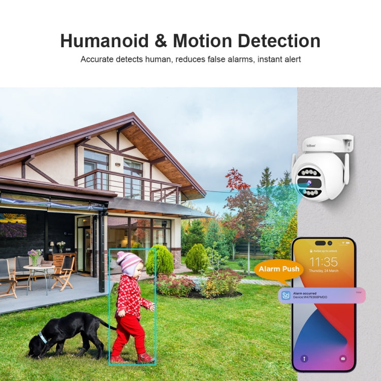 SriHome SH047 4MP IP66 Waterproof Motion Detection Night Vision WiFi HD Camera(US Plug)