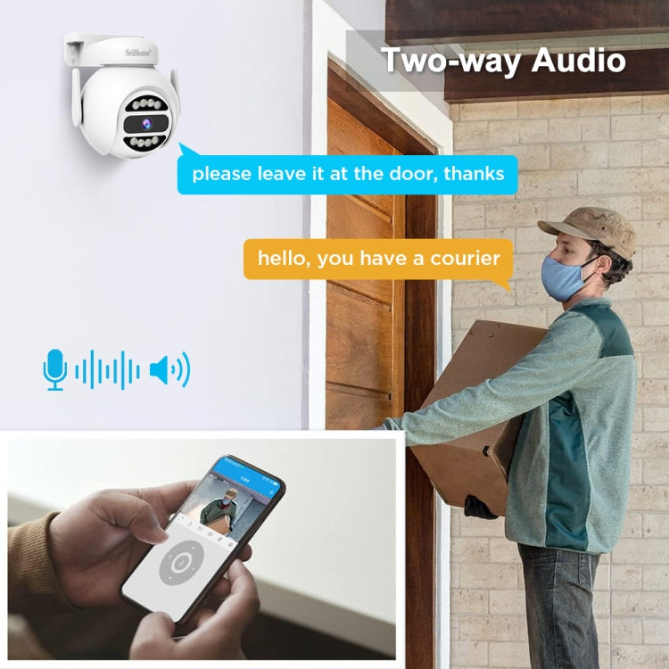 SriHome SH047 4MP IP66 Waterproof Motion Detection Night Vision WiFi HD Camera(US Plug)