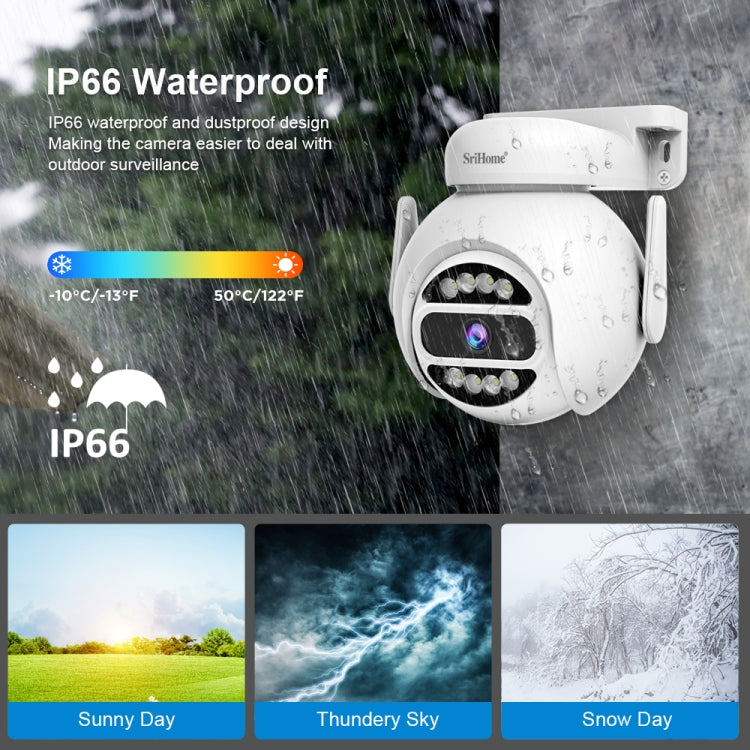 SriHome SH047 4MP IP66 Waterproof Motion Detection Night Vision WiFi HD Camera(EU Plug)