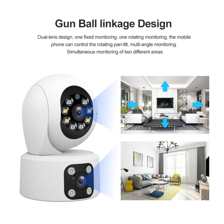 SriHome SH049 2MP + 2MP Humanoid Tracking Smart Night Vision Dual Lens HD IP Camera(AU Plug)