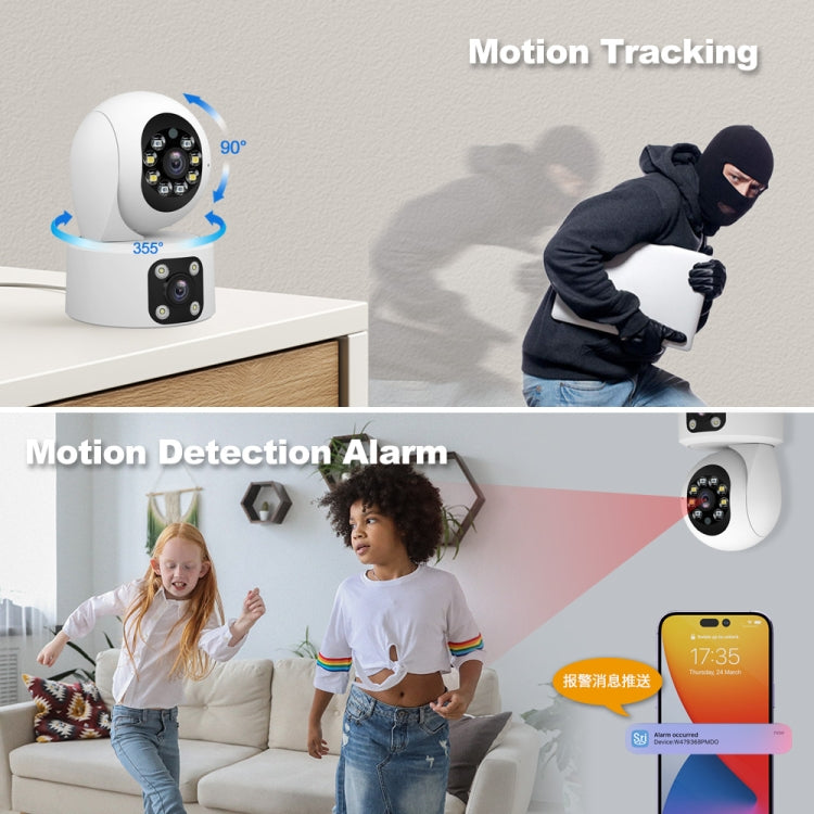 SriHome SH049 2MP + 2MP Humanoid Tracking Smart Night Vision Dual Lens HD IP Camera(AU Plug)