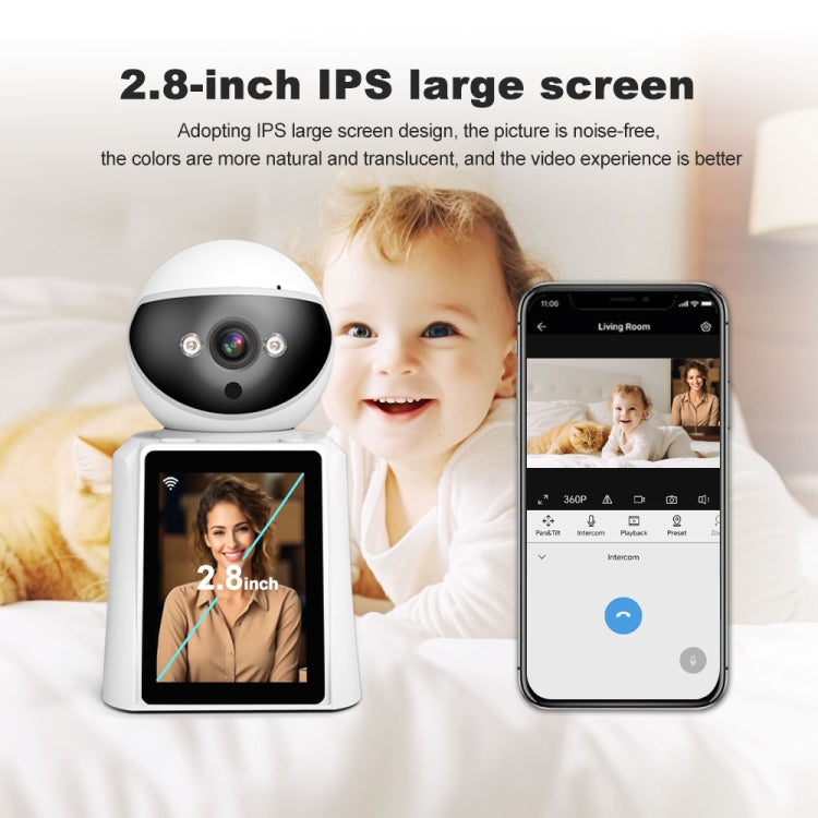 Srihome SH053 4MP 2.8 inch IPS Screen Smart Video Calling IP Camera Baby Monitor(UK Plug)