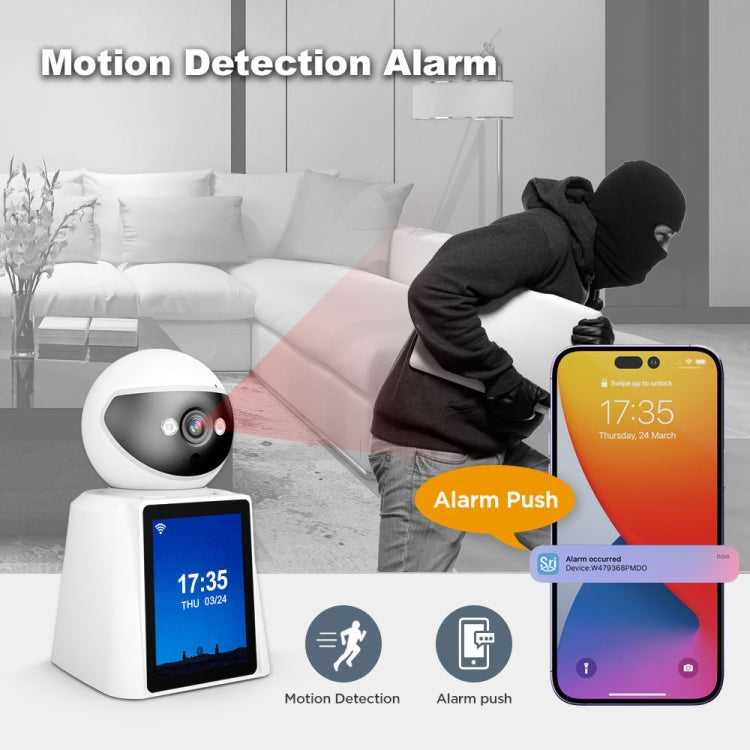 Srihome SH053 4MP 2.8 inch IPS Screen Smart Video Calling IP Camera Baby Monitor(EU Plug)