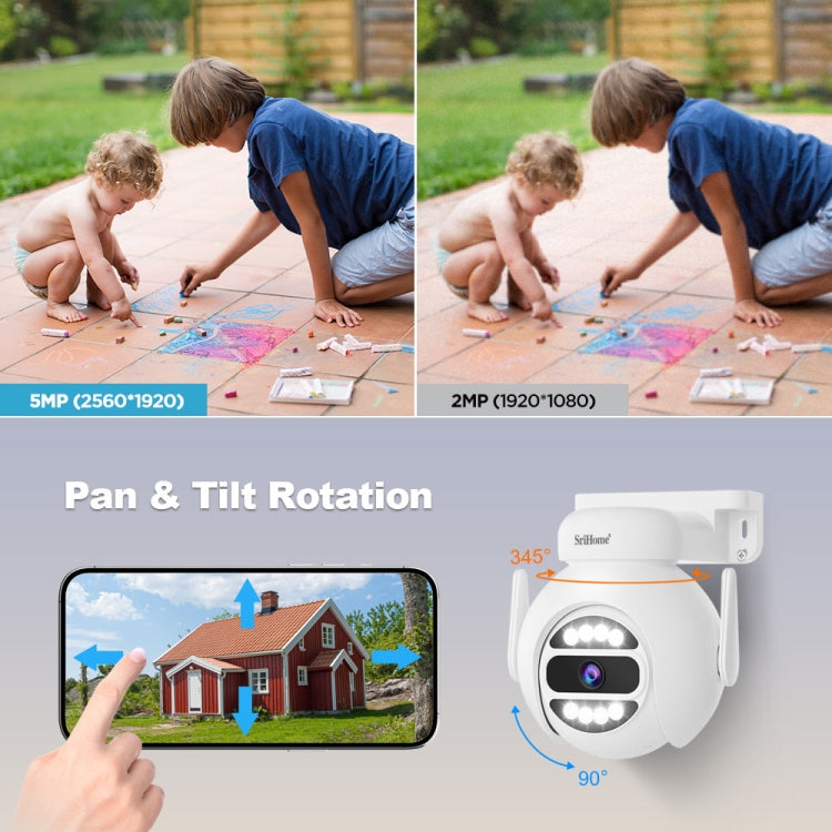 SriHome NVS001E-IPC047 Ultra HD 4 Channel WiFi Network Video Recorder Set(US Plug)