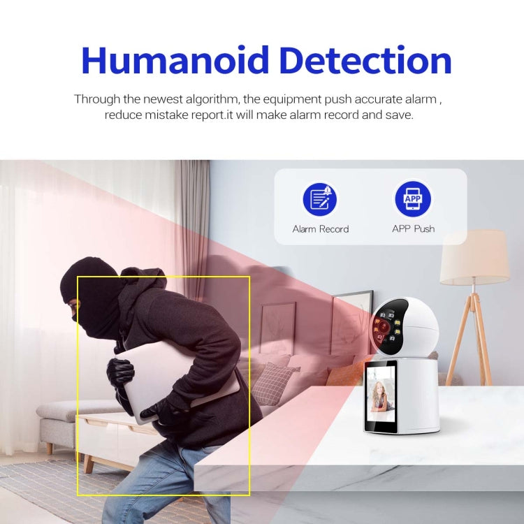ESCAM QF104 One Click Video Call 3MP Indoor Humanoid Detection Audible Alarm Color Night Version Smart WiFi Camera, AU Plug