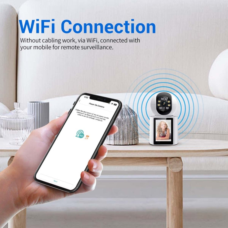 ESCAM QF104 One Click Video Call 3MP Indoor Humanoid Detection Audible Alarm Color Night Version Smart WiFi Camera, UK Plug