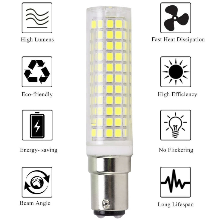 BA15D 15W 136 LEDs SMD 2835 Dimmable Corn Light Bulb, AC220-240V(White Light)