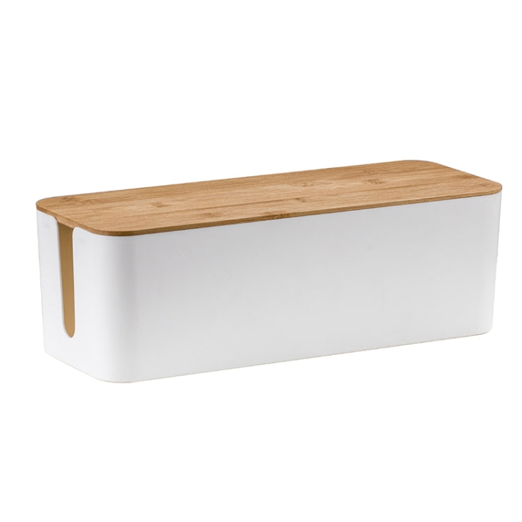 Wire Organizer Storage Box Power Strip Socket Junction Box, Size:Medium(Bamboo White)