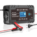 FOXSUR 8A 12V 24V Car / Motorcycle Smart Battery Charger, Plug Type:US Plug(Black)