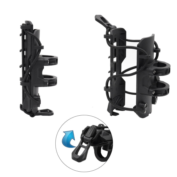 For 25mm Tube Diameter Motorcycle Modified Bumper Drink Water Cup Holder(Black)