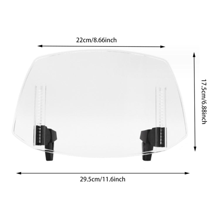 For Kawasaki / Honda / BMW / Yamaha Motorcycle Adjustable Windshield(Transparent)