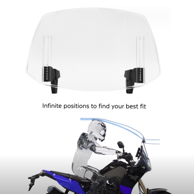 For Kawasaki / Honda / BMW / Yamaha Motorcycle Adjustable Windshield(Transparent)